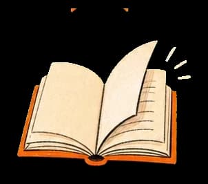 An open book with a page turning